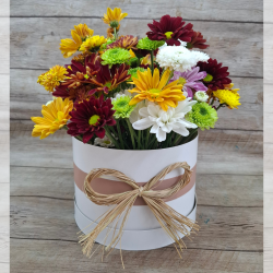 Arranjo na Caixa com Flores do Campo